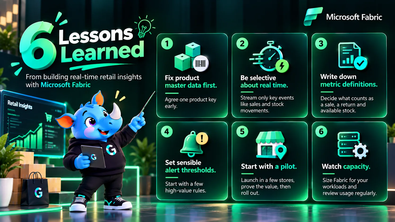 Six lessons learned from building real time retail insights with Microsoft Fabric